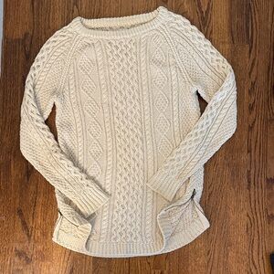 L.L. Bean Women's Cream Cable Knit Sweater